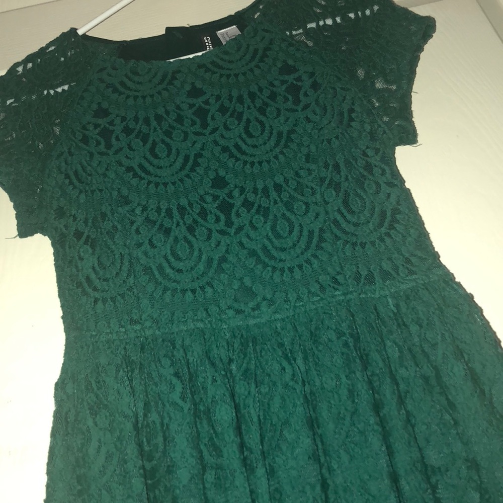 Hunter green lace dress